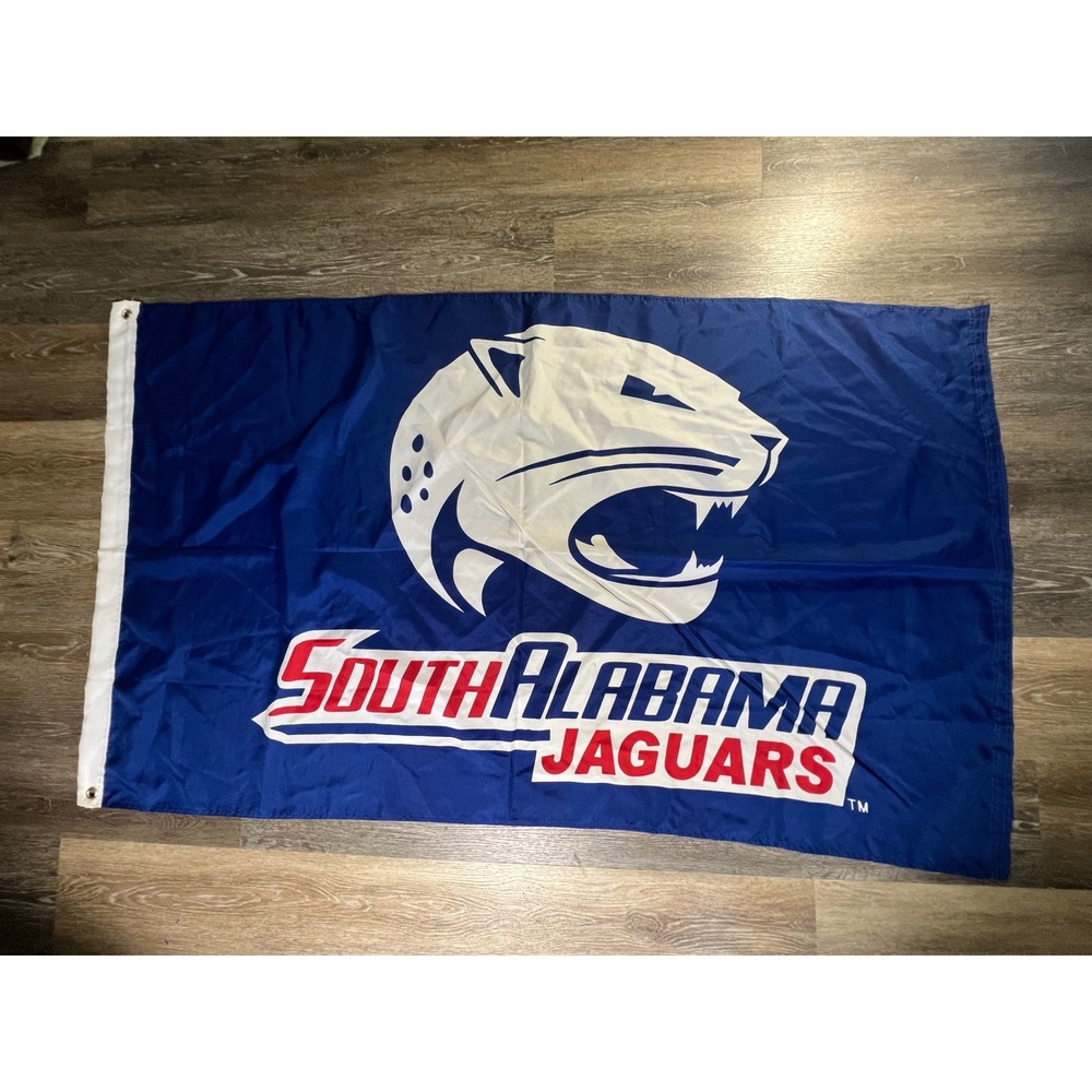 South Alabama Jaguars Flag 3x5 Blue College Sports Logo Grommets
